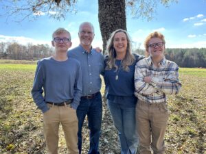 The Dodsons November 2023 on their family's land.